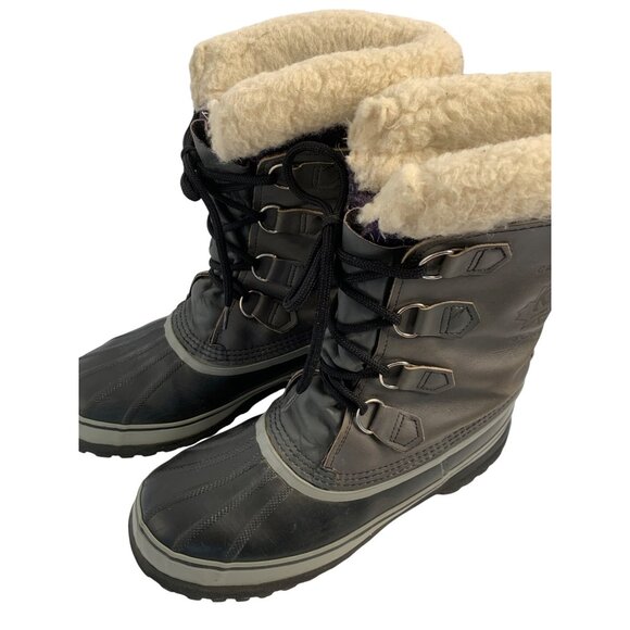 Sorel Mens Caribou Waterproof Winter Boots Size 8 Canada Wool Lined 8972 - Picture 6 of 15